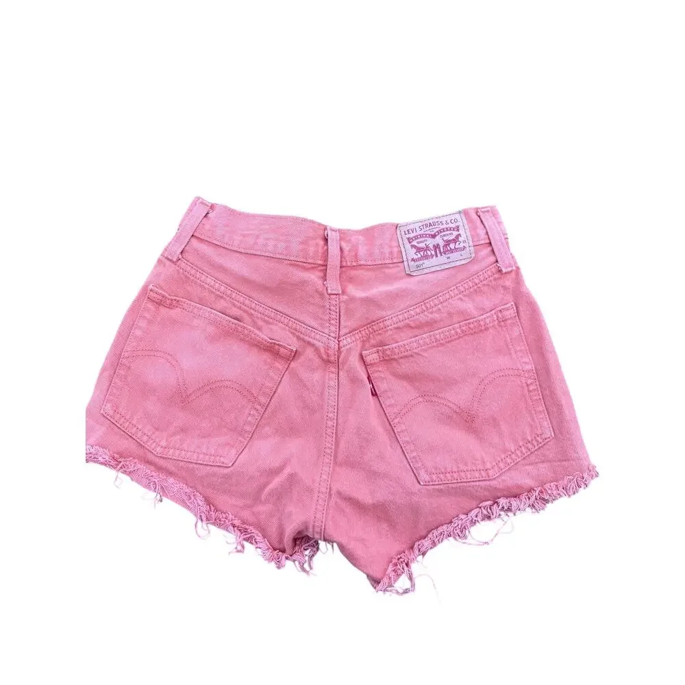 Levi’s 501 Orange Denim Shorts 100% Cotton Size 25